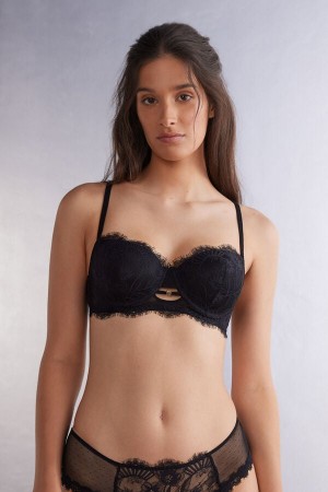 Intimissimi Sensual Flowers Sofia Balconette Bra Svarte | SN-ITMSM56543