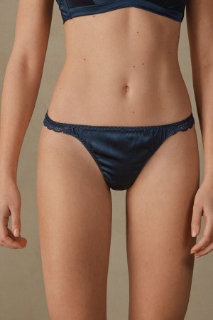 Intimissimi Silk And Blonder G-string Blå | SN-ITMSM57718