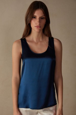Intimissimi Silk And Modal Tank Top Blå | SN-ITMSM57961