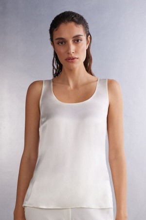 Intimissimi Silk And Modal Tank Top Hvite | SN-ITMSM57959