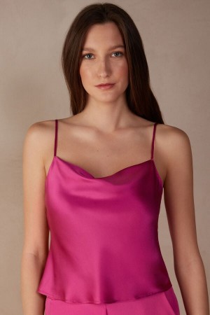 Intimissimi Silk Crop Camisole Rosa | SN-ITMSM57975