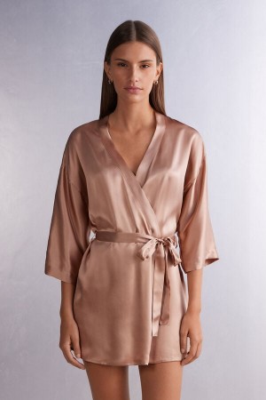 Intimissimi Silk Kimono Beige | SN-ITMSM58437