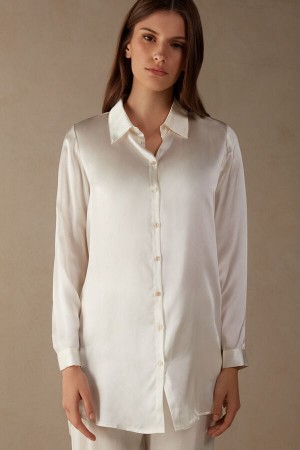 Intimissimi Silk Shirt Hvite | SN-ITMSM58057