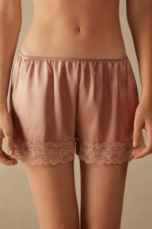 Intimissimi Silk Shorts Beige | SN-ITMSM58317