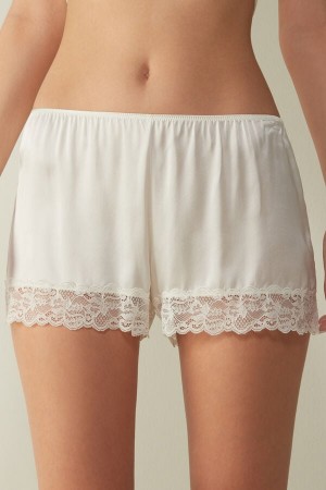 Intimissimi Silk Shorts Hvite | SN-ITMSM58312
