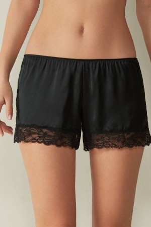 Intimissimi Silk Shorts Svarte | SN-ITMSM58310