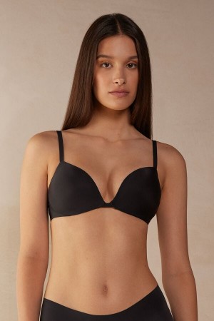 Intimissimi Silvia Push-up Bra In Ultralight Microfiber Svarte | SN-ITMSM56763