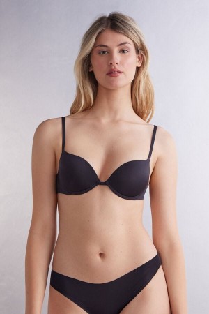 Intimissimi Simona Super Push-up Bra In Ultralight Microfiber Svarte | SN-ITMSM56767