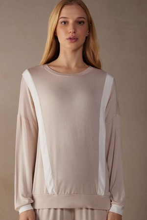 Intimissimi Simple Elegance Long Sleeve Top In Modal Rosa | SN-ITMSM58239