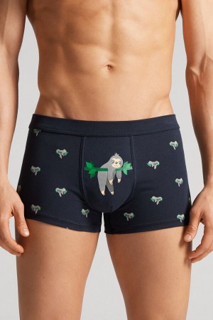 Intimissimi Sloth Boxers In Stretch Supima® Bomull Blå | SN-ITMSM58522