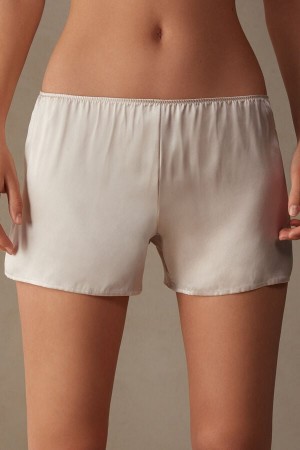 Intimissimi Smooth Silk-satin Shorts Beige | SN-ITMSM58314