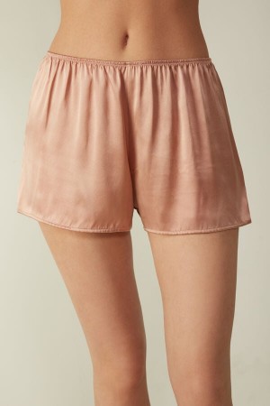 Intimissimi Smooth Silk-satin Shorts Beige | SN-ITMSM58324