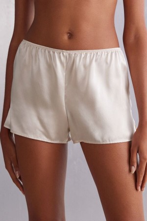Intimissimi Smooth Silk-satin Shorts Hvite | SN-ITMSM58315