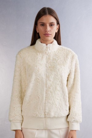 Intimissimi Snowing Around Fleece Bomber Beige | SN-ITMSM58439