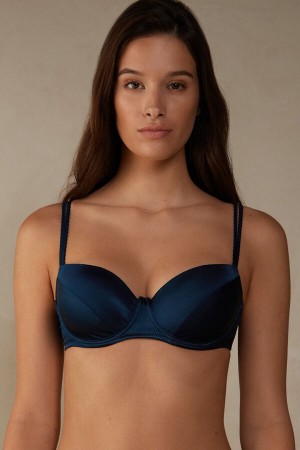Intimissimi Sofia Balconette Bra In Silk Blå | SN-ITMSM57237