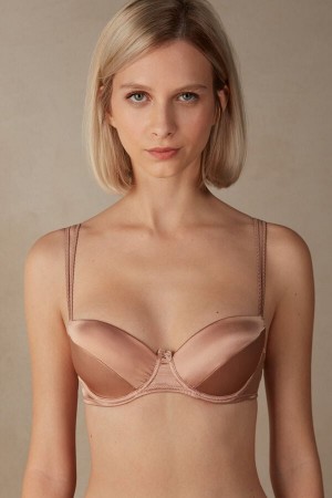 Intimissimi Sofia Balconette Bra In Silk Beige | SN-ITMSM57239