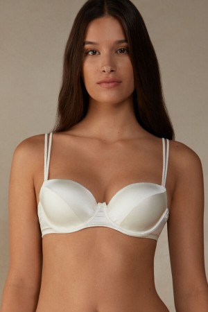 Intimissimi Sofia Balconette Bra In Silk Hvite | SN-ITMSM57242