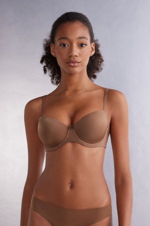 Intimissimi Sofia Balconette Bra In Ultralight Microfiber Beige | SN-ITMSM56481