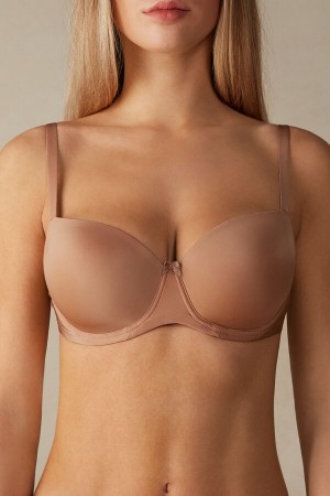Intimissimi Sofia Balconette Bra In Ultralight Microfiber Beige | SN-ITMSM57228