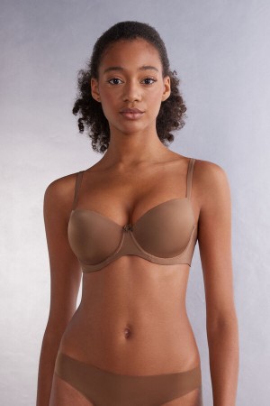 Intimissimi Sofia Balconette Bra In Ultralight Microfiber Beige | SN-ITMSM57235