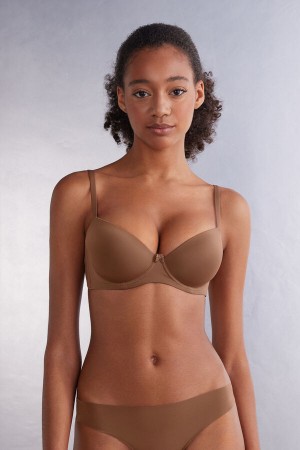 Intimissimi Sofia Microfiber Polstret Balconette Bra Beige | SN-ITMSM56425