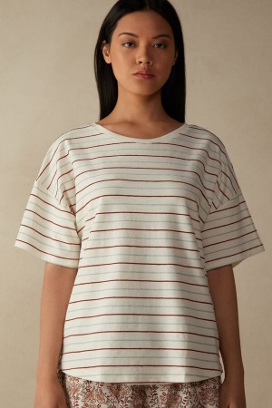 Intimissimi Spices Garden Kort Sleeve Genser Hvite | SN-ITMSM58335