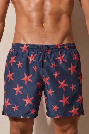 Intimissimi Starfish Print Swim Trunks Blå | SN-ITMSM58781