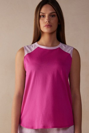 Intimissimi Strawberry Milkshake Tank Top In Supima® Ultrafresh Bomull Rosa | SN-ITMSM58344