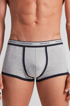 Intimissimi Stretch Supima® Bomull Bokser Shorts With Logo Detail Blå | SN-ITMSM58460