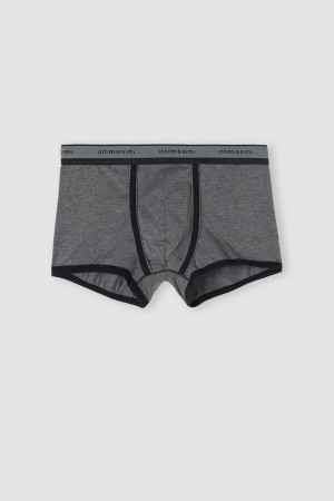 Intimissimi Stretch Supima® Bomull Bokser Shorts With Logo Detail Svarte | SN-ITMSM58473