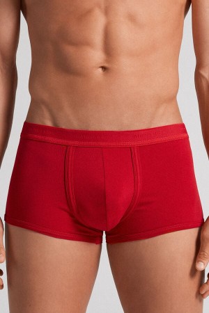 Intimissimi Stretch Supima® Bomull Bokser Shorts With Logo Detail Rød | SN-ITMSM58484