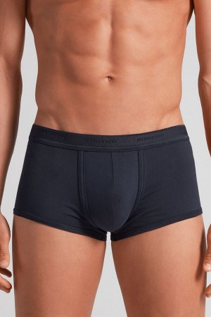Intimissimi Stretch Supima® Bomull Bokser Shorts With Logo Detail Blå | SN-ITMSM58497