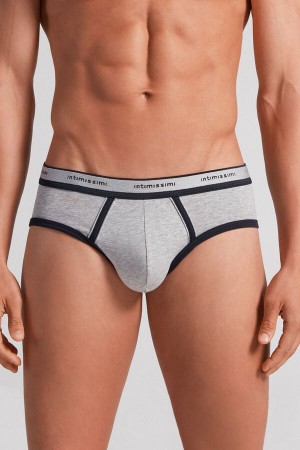 Intimissimi Stretch Supima® Bomull Brief With Logo Detail Blå | SN-ITMSM58552