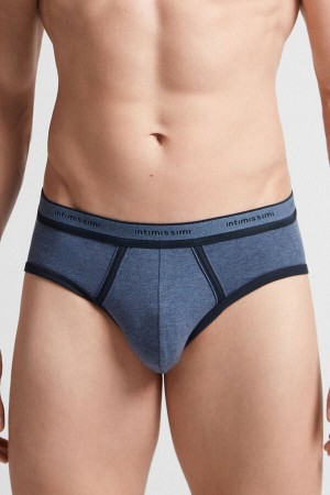 Intimissimi Stretch Supima® Bomull Brief With Logo Detail Blå | SN-ITMSM58560
