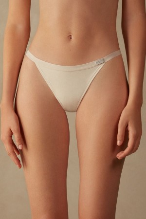 Intimissimi String Thong In Bomull Beige | SN-ITMSM57725