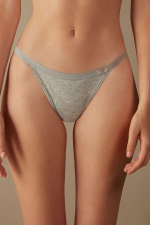 Intimissimi String Thong In Bomull Grå | SN-ITMSM57727