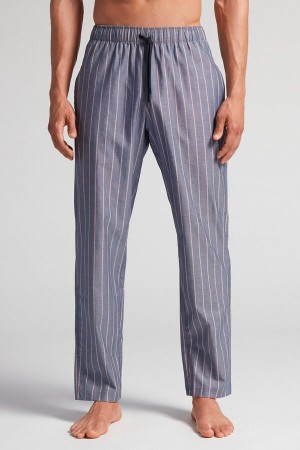 Intimissimi Stripete Full Length Pants In Bomull Cloth Blå | SN-ITMSM58686