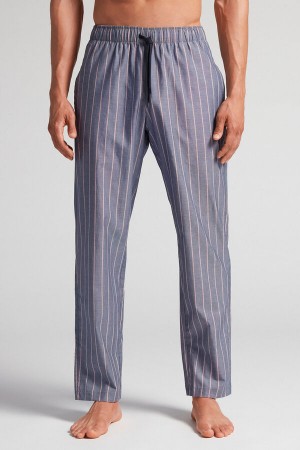 Intimissimi Stripete Full Length Pants In Bomull Cloth Blå | SN-ITMSM58762