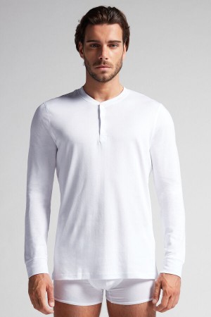 Intimissimi Supima Interlock Long-sleeve Top Hvite | SN-ITMSM58635