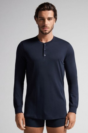 Intimissimi Supima Interlock Long-sleeve Top Blå | SN-ITMSM58739
