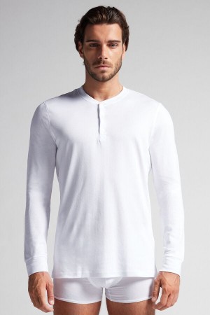 Intimissimi Supima Interlock Long-sleeve Top Hvite | SN-ITMSM58744