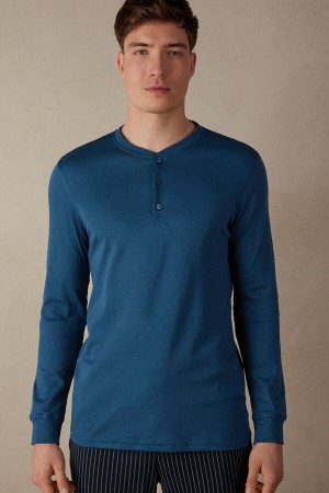 Intimissimi Supima Interlock Long-sleeve Top Blå | SN-ITMSM58759