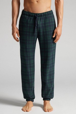 Intimissimi Tartan Patterned Tricot Full Length Pants Blå | SN-ITMSM58696