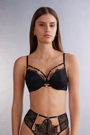 Intimissimi The Game Of Seduction Simona Push-up Bra Svarte | SN-ITMSM56799