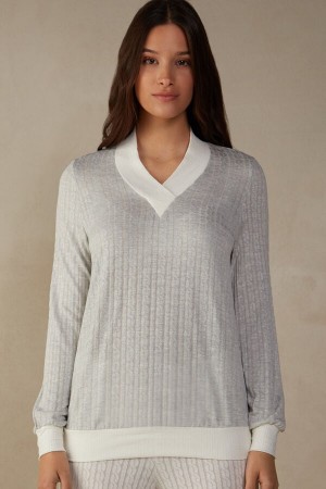 Intimissimi Timeless Heritage V-neck Top Grå | SN-ITMSM58225