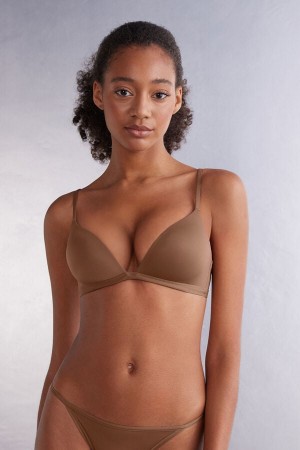 Intimissimi Tiziana Microfiber Triangle Bra Beige | SN-ITMSM56633