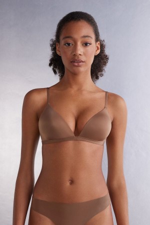 Intimissimi Tiziana Triangle Bra In Ultralight Microfiber Beige | SN-ITMSM56676