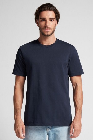 Intimissimi T-shirt In Bomull Jersey Blå | SN-ITMSM58753