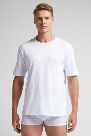 Intimissimi T-shirt In Bomull Jersey Hvite | SN-ITMSM58751