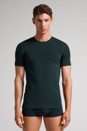 Intimissimi T-shirt In Stretch Supima® Bomull Grønn | SN-ITMSM58588